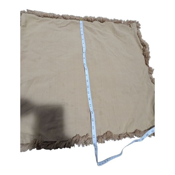 Fringed Tan Throw Cushion Covers. 6 - Picture 5 of 8